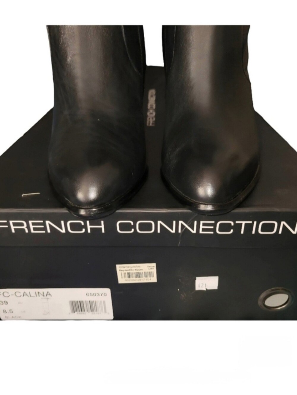 French Connection "Calina" Black Leather & Suede Over The Knee Boots Size 8.5 - Picture 10 of 13